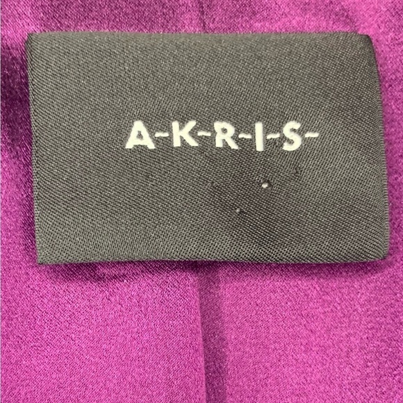 Akris Silk Amethyst Birdie Tuxedo Jacket/Blazer SZ US 12! - Picture 4 of 14